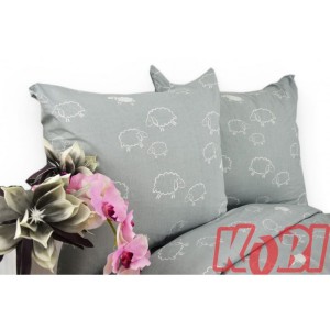 Pościel Bawełniana 160x200 Baranki Szare