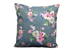 Poszewka bawełniana 40x40 kwiat jabłoni szare tło 2131