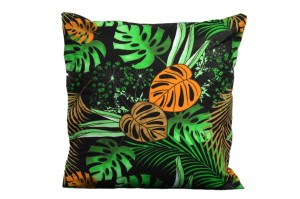 Poszewka bawełniana 40x40 paprocie na czarnym tle 3045