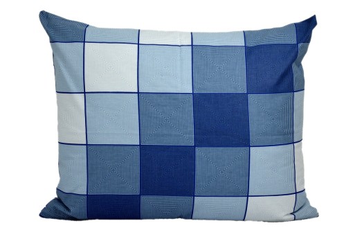 Poszewka bawełniana 50x60 niebieskie piramidy 3046