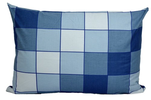 Poszewka bawełniana 50x70 niebieskie piramidy 3046