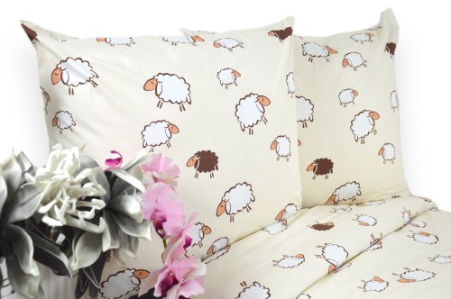 Pościel Bawełniana 140x200 baranki ecru