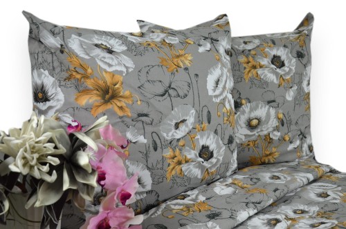 Pościel Bawełniana 140x200 Białe maki