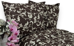 Pościel Bawełniana 140x200 zakazany kwiat brąz