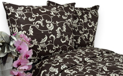 Pościel Bawełniana 140x200 zakazany kwiat brąz