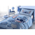 Pościel bawełna 160x200 + 1x70/80 Lilo i Stitch 002 niebieski