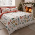 Pościel bawełniana świąteczna  140x200 Świąteczna wioska