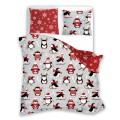 Pościel bawełniana świąteczna 220x200 Świąteczne pingwiny