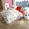 Pościel bawełniana świąteczna 220x200 Świąteczna wioska