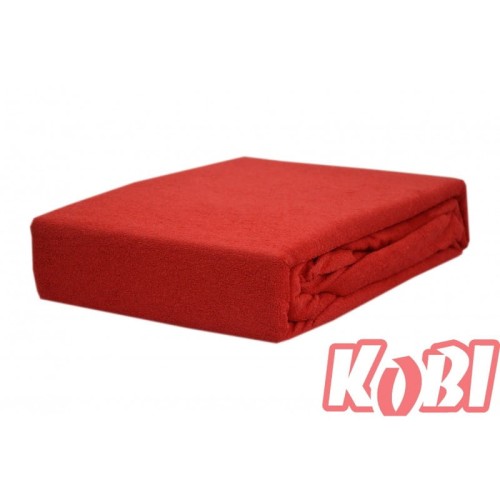 Prześcieradło frotte z gumką 90x200 Czerwony