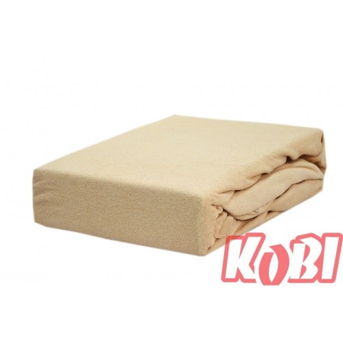 Prześcieradło frotte z gumką 90x200 Jasny Krem