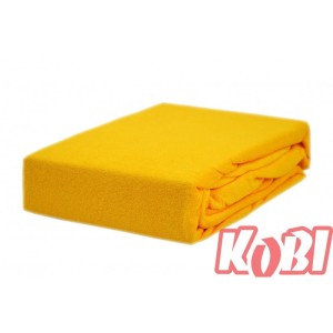 Prześcieradło frotte z gumką 90x200 Żółtko