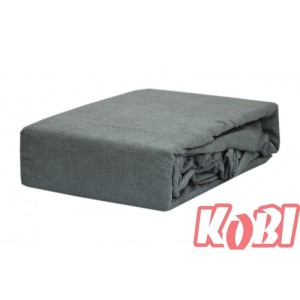 Prześcieradło frotte z gumką 90x200 Szarość