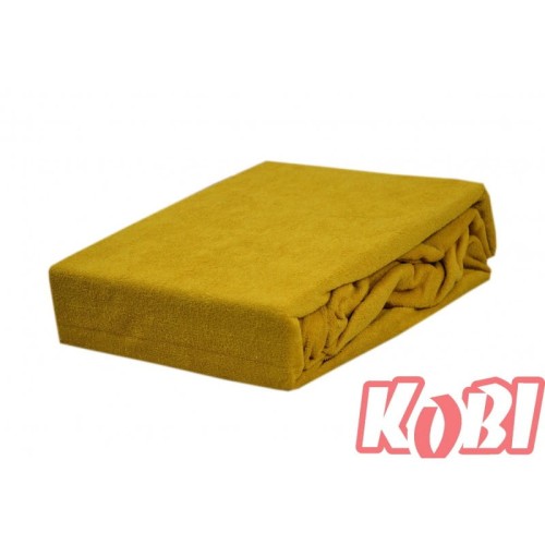Prześcieradło frotte z gumką 120x200 Musztardowy