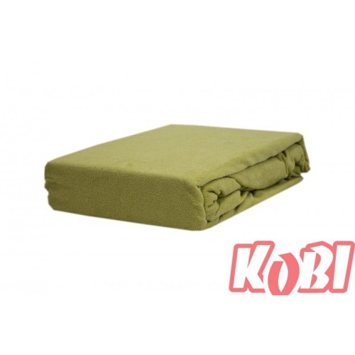 Prześcieradło frotte z gumką 120x200 Oliwka
