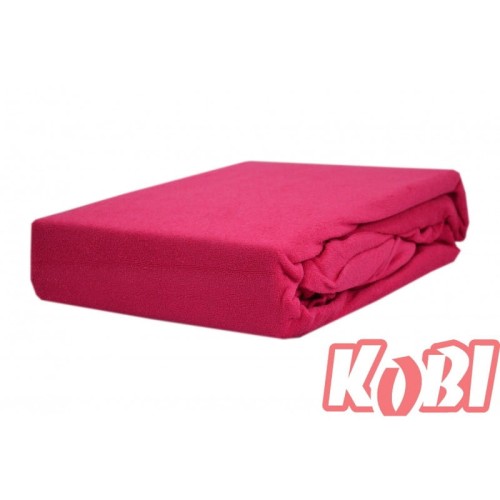 Prześcieradło frotte z gumką 160x200 Malina