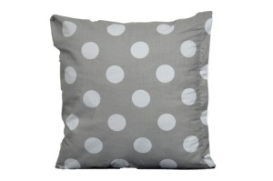 Poszewka bawełniana 40x40 Białe kropki szare tło 3495