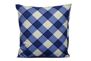 Poszewka bawełniana 40x40 Biało-niebieska krata 3531
