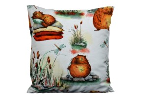 Poszewka bawełniana 40x40 Kapibara białe tło 3523