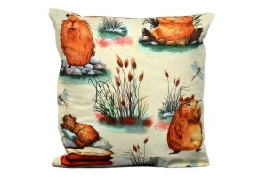 Poszewka bawełniana 40x40 Kapibara kremowe tło 3522