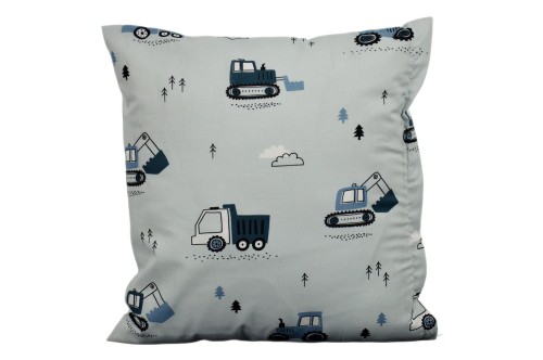 Poszewka bawełniana 40x40 koparka-dźwig-traktor D91