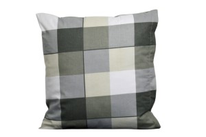 Poszewka bawełniana 40x40 krata szare cappuccino 3534
