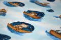 Poszewka bawełniana 40x40 Zwierzątka w łodziach nocą D83