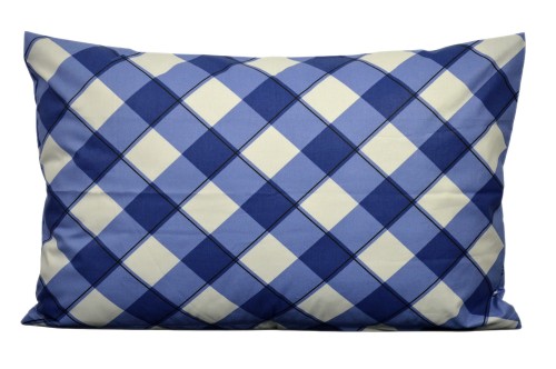 Poszewka bawełniana 40x60 biało-niebieska krata 3531