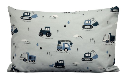 Poszewka bawełniana 40x60 koparka-dźwig-traktor D91