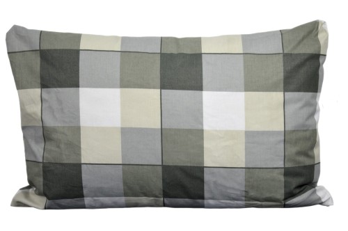 Poszewka bawełniana 40x60 krata szare cappuccino 3534