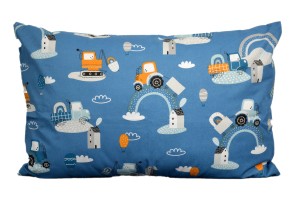 Poszewka bawełniana 40x60 Niebieska tęcza i koparki D81