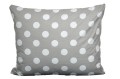 Poszewka bawełniana 50x60 Białe kropki szare tło 3495