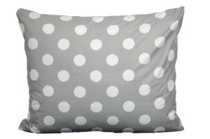 Poszewka bawełniana 50x60 Białe kropki szare tło 3495