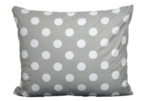 Poszewka bawełniana 50x60 Białe kropki szare tło 3495