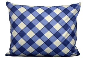 Poszewka bawełniana 50x60 Biało-niebieska krata 3531