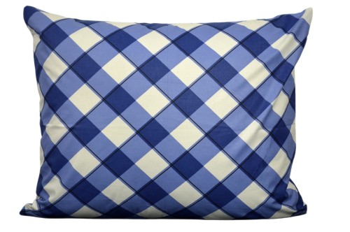 Poszewka bawełniana 50x60 Biało-niebieska krata 3531