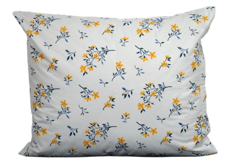 Poszewka bawełniana 50x60 gałązki żółty kwiat 3543
