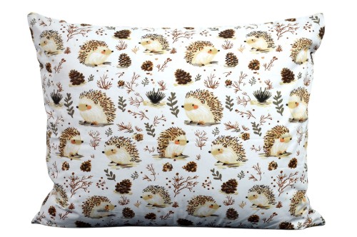 Poszewka bawełniana 50x60 Jeżyki i szyszunie D82