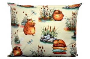 Poszewka bawełniana 50x60 Kapibara kremowe tło 3522