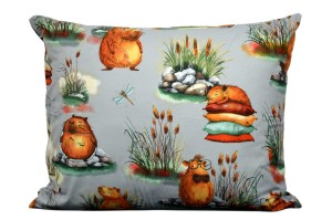 Poszewka bawełniana 50x60 Kapibara szare tło 3521