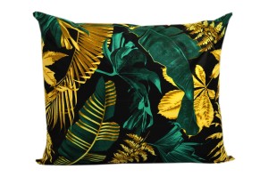 Poszewka bawełniana 50x60 monstery zielono złote 3205