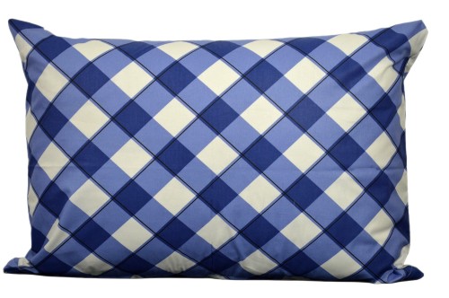 Poszewka bawełniana 50x70 Biało-niebieska krata 3531