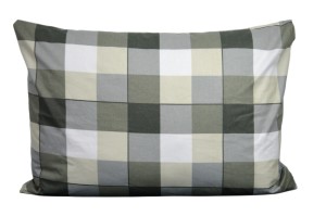 Poszewka bawełniana 50x70 krata szare cappuccino 3534
