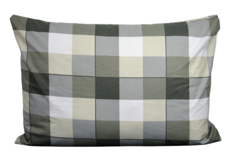 Poszewka bawełniana 50x70 krata szare cappuccino 3534