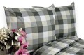 Pościel Bawełniana 140x200 krata szare cappuccino 3534w