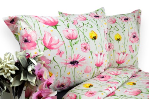 Pościel Flanelowa 180x200 tulipany 3539
