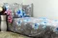 Pościel Flanelowa 220x200 niebieski kwiat 2220