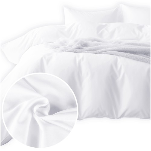 Pościel Satynowa 220x200 Biała