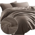 Pościel Satynowa 140x200 Ciemny Beż