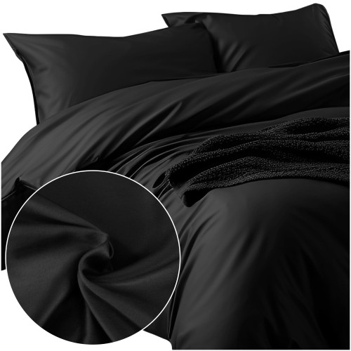 Pościel Satynowa 220x200 Czarny